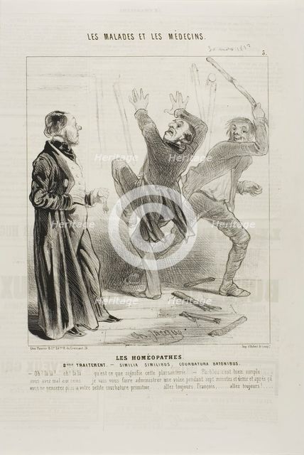 The Homeopaths: Second Treatment (plate 5), 1843. Creator: Charles Emile Jacque.