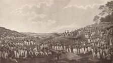 The Hon. Artillery Company Assembled for Ball Practice at Child's Hill c1820-1870, (1909). Artist: Robert Havell