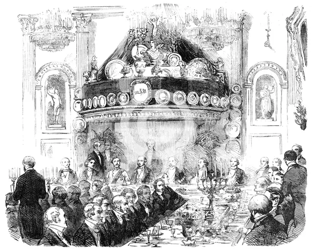 The Hon. East India Company's Banquet at the London Tavern to Lieutenant-General Patrick Grant, C.B. Creator: Unknown.