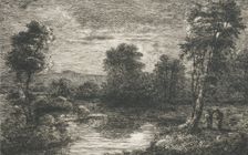 The Hon. Sidney Herbert's Moonlight 1845. Creator: David Charles Read