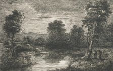 The Hon. Sidney Herbert's Moonlight 1845. Creator: David Charles Read