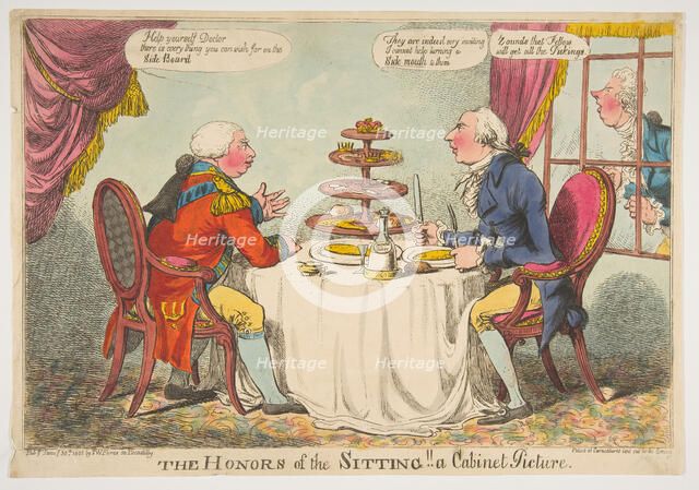 The Honors of the Sitting! A Cabinet Picture, January 30, 1805. Creator: Charles Williams.