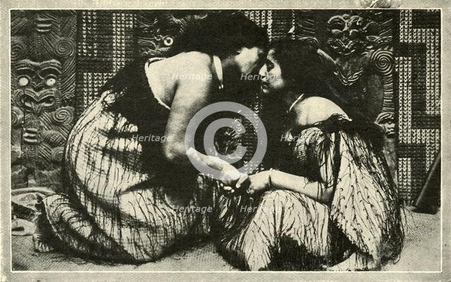 'The "Hongi", A Maori Greeting', c1948. Creator: Unknown.