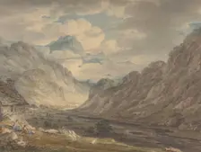 The Honister Pass from Gatesgarth Farm, Gatesgarthdale, Lake District , 1789-1804. Creator: Edward Dayes