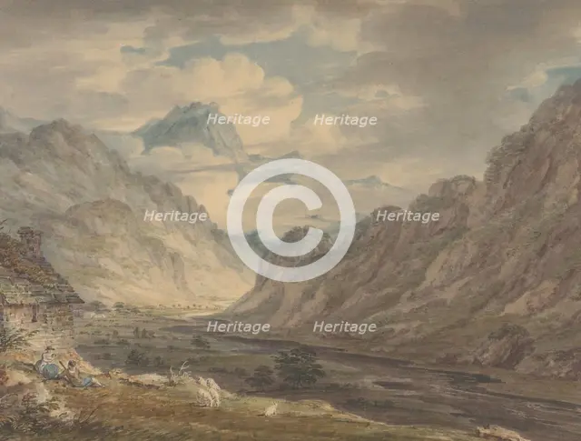 The Honister Pass from Gatesgarth Farm, Gatesgarthdale, Lake District , 1789-1804. Creator: Edward Dayes.