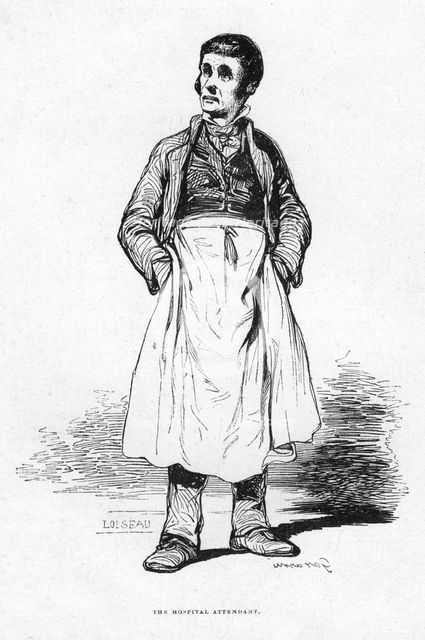 The hospital attendant, 19th century. Artist: Unknown
