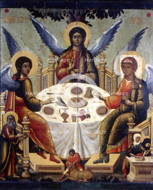 'The Hospitality of Abraham', (The Old Testament Trinity), 1700.  Artist: Tichon Filatyev