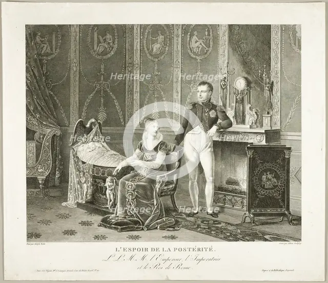The Hope of Posterity: The Emperor, Empress, and King of Rome, 1811/12. Creator: Adrien Pierre François Godefroy the Younger.