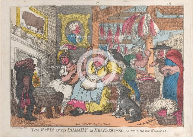 The Hopes of the Family, or Miss Marrowfat at Home for the Holidays, 1809-13., 1809-13. Creator: Thomas Rowlandson.