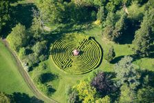 The Hornbeam Maze and Chinese Pavilion at Woburn Abbey, Woburn, Bedfordshire, 2018. Creator: Historic England