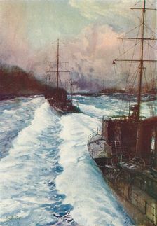 The Hornets of the Seas. Destroyers at Speed c1917 (1919). Artist: Charles Dixon