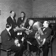 The Horden Colliery Band during practice, 1963. Artist: Michael Walters