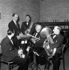The Horden Colliery Band during practice, 1963. Creator: Michael Walters