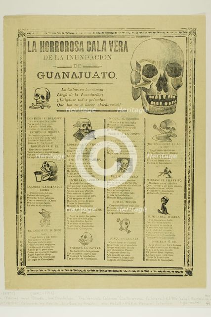 The Horrible Calavera of the Flooding of Guanajuato, 1900/10. Creators: Manuel Manilla, José Guadalupe Posada.