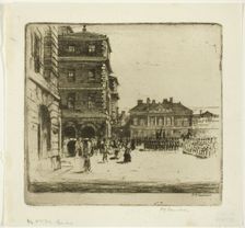 The Horse Guards, plate four from the London Set, 1899. Creator: David Young Cameron