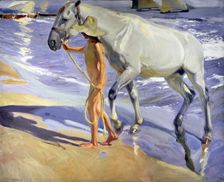 The Horse's Bath oil, 1909 by Joaquin Sorolla