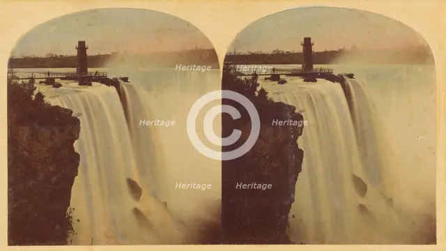 The Horse-Shoe Fall, Niagara. From below Goat Island., 1859. Creator: William England.