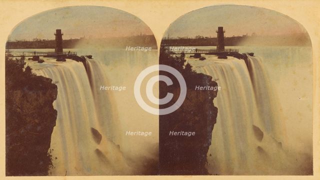The Horse-Shoe Fall, Niagara. From below Goat Island., 1859. Creator: William England.