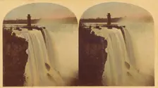 The Horse-Shoe Fall, Niagara. From below Goat Island., 1859. Creator: William England