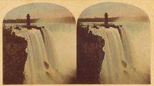 The Horse-Shoe Fall, Niagara. From below Goat Island., 1859. Creator: William England