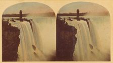 The Horse-Shoe Fall, Niagara. From below Goat Island., 1859. Creator: William England