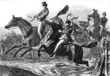 The Horse Show at the Agricultural Hall: the fence and water jumping, 1869. Creator: Unknown