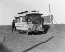 The horsecar "Cherrelyn" with a horse aboard - Denver, Colorado, 1903. Creator: Frances Benjamin Johnston