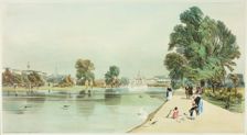 The Horseguards from St. James's Park, plate fourteen from Original Views of London as It Is, 1842. Creator: Thomas Shotter Boys