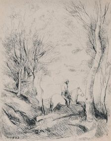 The Horseman in the Wood c.1854, (1946). Artist: Jean-Baptiste-Camille Corot