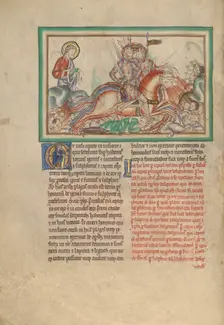 The Horsemen on Fire-Breathing Horses; Dyson Perrins Apocalypse, about 1255-1260. Creator: Unknown