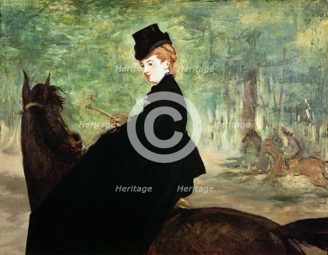 The Horsewoman. Portrait of Marie Lefébure, 1870-1875. Creator: Manet, Édouard (1832-1883).