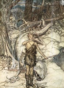 The hot blood burns like fire! 1924. Creator: Arthur Rackham
