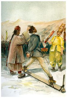 The hot iron torture 1898.Artist: FA Brockhaus