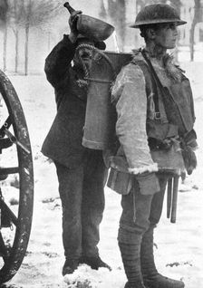 The hot soup man at the front, First World War, 1916, (c1920)