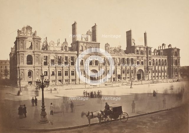 [The Hötel de Ville after the Commune], 1871. Creator: Hippolyte-Auguste Collard.
