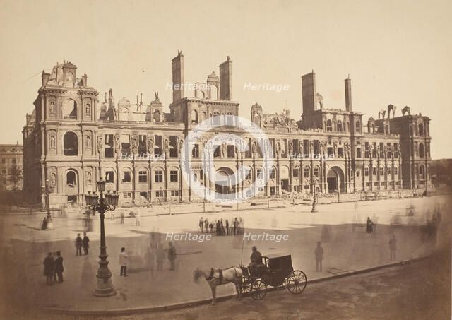 [The Hötel de Ville after the Commune], 1871. Creator: Hippolyte-Auguste Collard.