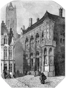 The Hotel de Ville, Ghent, 19th century
