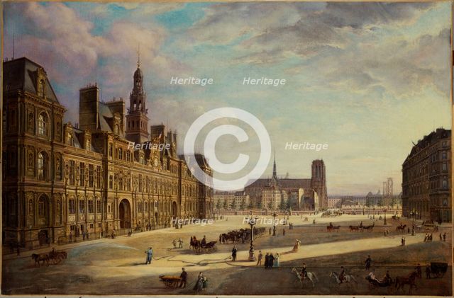 The Hôtel de Ville, in 1868, (1868). Creator: Faustin de Miodoncheski.
