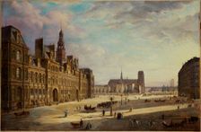 The Hôtel de Ville, in 1868, (1868). Creator: Faustin de Miodoncheski