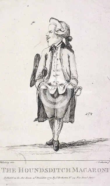 'The Houndsditch Macaroni', 1772. Artist: James Bretherton
