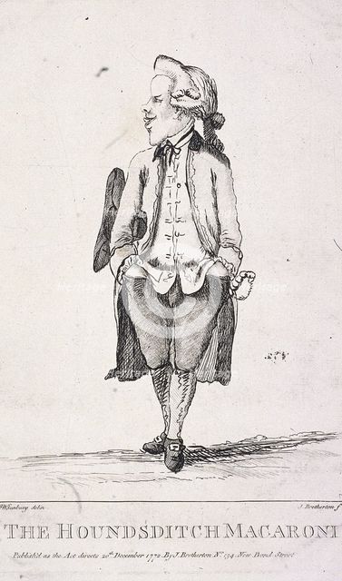 'The Houndsditch Macaroni', 1772. Artist: James Bretherton