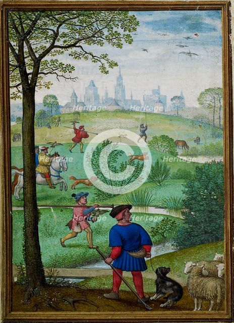 The Hours of Hennessy (Hours of Notre-Dame). Labors of the Months: April, c1530. Creator: Bening, Simon, (Workshop) (ca 1483-1561).