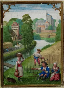 The Hours of Hennessy (Hours of Notre-Dame). Labors of the Months: August, c1530. Creator: Bening, Simon, (Workshop) (ca 1483-1561)