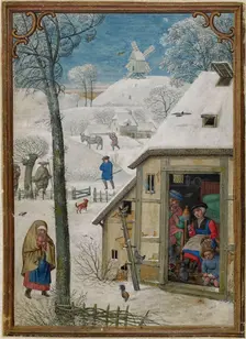 The Hours of Hennessy (Hours of Notre-Dame). Labors of the Months: January, c1530. Creator: Bening, Simon, (Workshop) (ca 1483-1561)