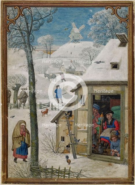 The Hours of Hennessy (Hours of Notre-Dame). Labors of the Months: January, c1530. Creator: Bening, Simon, (Workshop) (ca 1483-1561).