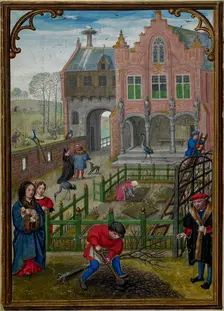 The Hours of Hennessy (Hours of Notre-Dame). Labors of the Months: March, c1530. Creator: Bening, Simon, (Workshop) (ca 1483-1561)