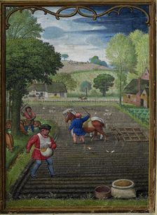 The Hours of Hennessy (Hours of Notre-Dame). Labors of the Months: September, c1530. Creator: Bening, Simon, (Workshop) (ca 1483-1561)