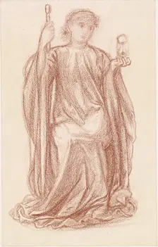 The Hours - Drapery Study, 1864-66. Creator: Sir Edward Coley Burne-Jones