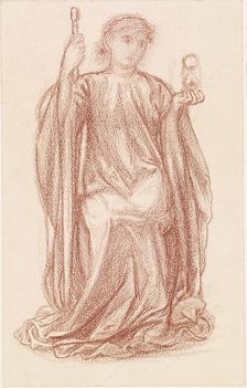 The Hours - Drapery Study, 1864-66. Creator: Sir Edward Coley Burne-Jones