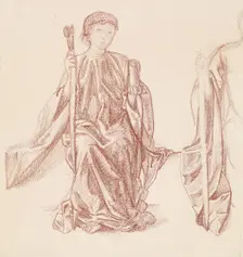 The Hours - Drapery Study, 1864-66. Creator: Sir Edward Coley Burne-Jones